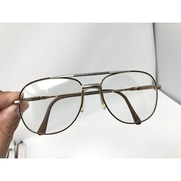 Vintage Viva Eyeglasses MOD1017 BRD 57[]18 140 Eyeglass Gold Brown Aviator Frame - Picture 8 of 12